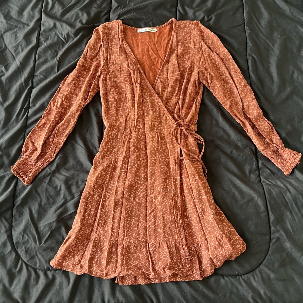 Abercrombie and Fitch wrap around long sleeve dress, size S.